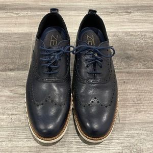 Cole Haan Navy Blue Wingtip Oxfords
